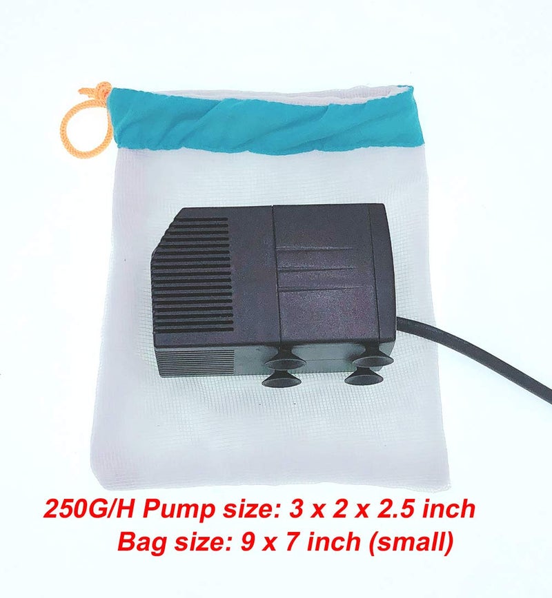 HORTIPOTS Pump Barrier Bag Small Filter Protector, Trapezoid-Shaped Fine Mesh with Inner Filter 9 x 7 inch for Indoor Aquariums, Aquaponic, and Hydroponic Systems - Image 3